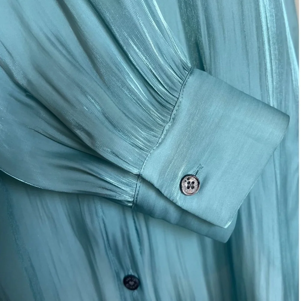 Vince Camuto Womens Iridescent Button Up Shirt Size Small - Picture 9 of 9